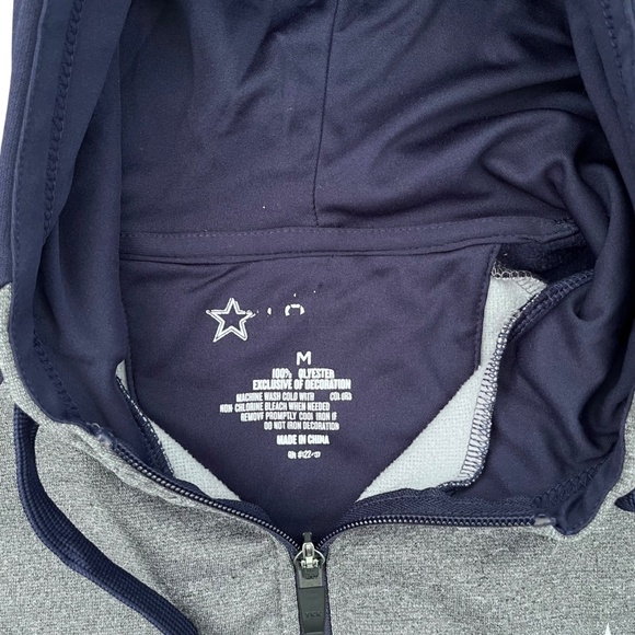 Dallas Cowboys Full Zip Jacket Polyester Sweater Hoodie Mens M NFL Team Apparel - Picture 3 of 8